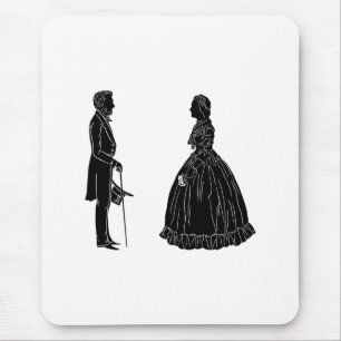 abraham lincoln mary todd lincoln silhouette mousepad