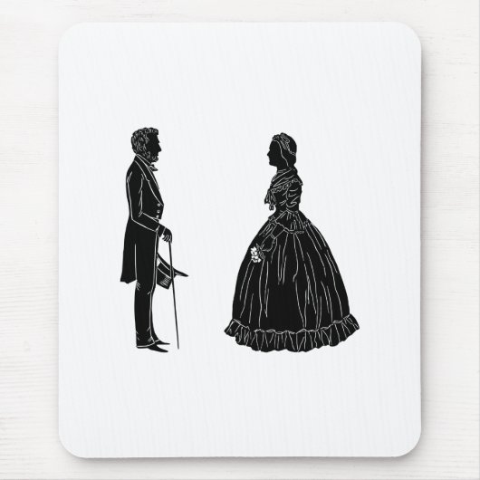 Abraham lincoln mary todd lincoln Silhouette Mousepad (Vorne)