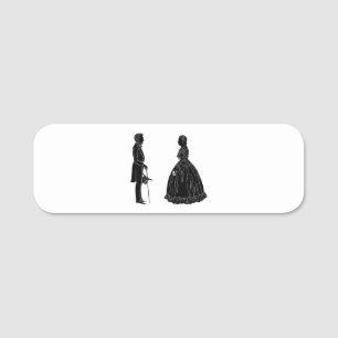 abraham lincoln mary todd lincoln silhouette namensschild