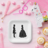 Abraham lincoln mary todd lincoln Silhouette Pappteller (Party)