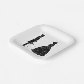 Abraham lincoln mary todd lincoln Silhouette Pappteller (Gewinkelt)