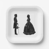 Abraham lincoln mary todd lincoln Silhouette Pappteller (Vorderseite)