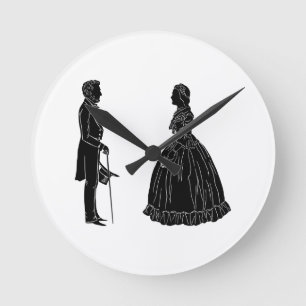 Abraham Lincoln Mary Todd Lincoln Silhouette Runde Wanduhr
