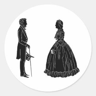 abraham lincoln mary todd lincoln silhouette runder aufkleber