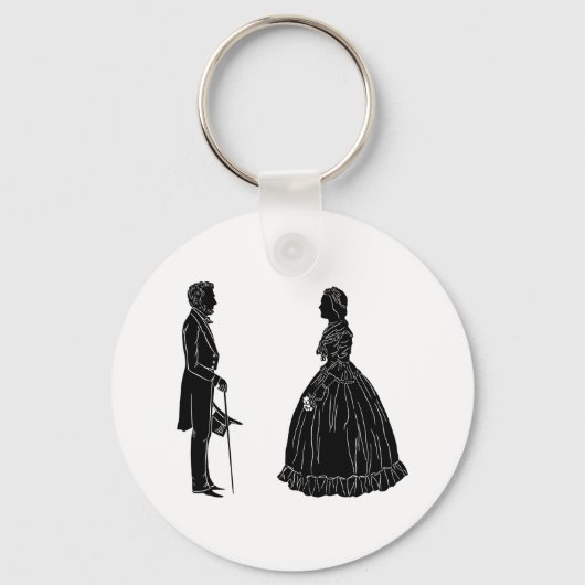 Abraham lincoln mary todd lincoln Silhouette Schlüsselanhänger (Vorderseite)
