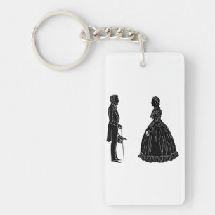Abraham Lincoln Mary Todd Lincoln Silhouette Schlüsselanhänger