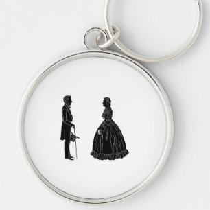 Abraham Lincoln Mary Todd Lincoln Silhouette Schlüsselanhänger