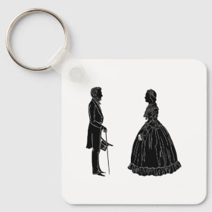 Abraham Lincoln Mary Todd Lincoln Silhouette Schlüsselanhänger