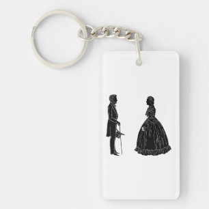 Abraham Lincoln Mary Todd Lincoln Silhouette Schlüsselanhänger