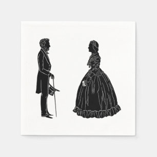abraham lincoln mary todd lincoln silhouette serviette