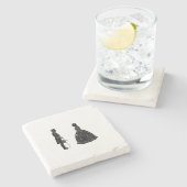 Abraham lincoln mary todd lincoln Silhouette Steinuntersetzer (Seitenansicht)