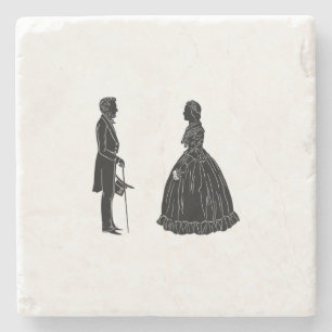 abraham lincoln mary todd lincoln silhouette steinuntersetzer
