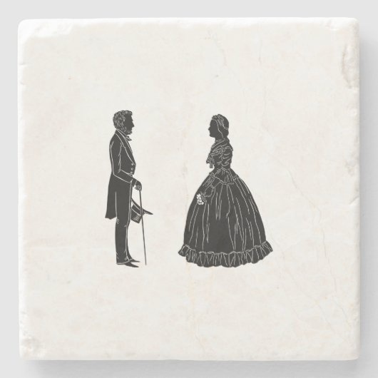 Abraham lincoln mary todd lincoln Silhouette Steinuntersetzer (Vorderseite)