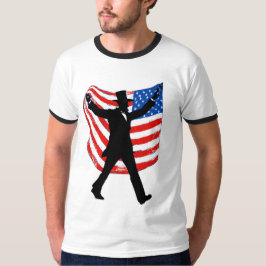 Abraham Lincoln mit amerikanischer Flagge Patrioti T-Shirt