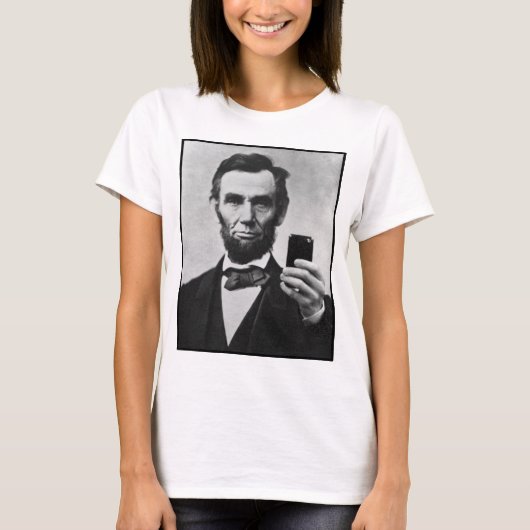 Abraham Lincoln mit Handy T-Shirt (Vorderseite)