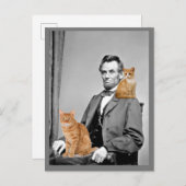 Abraham Lincoln mit Katze Katzen Postkarten (Vorne/Hinten)