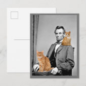 Abraham Lincoln mit Katze Katzen Postkarten (Vorne/Hinten)