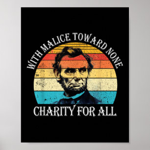Abraham Lincoln mit Nächstenliebe für alle 4. Juli Poster