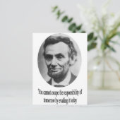Abraham Lincoln mit Zitat Postkarte (Stehend Vorderseite)