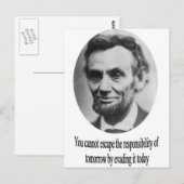 Abraham Lincoln mit Zitat Postkarte (Vorne/Hinten)
