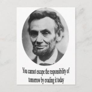 Abraham Lincoln mit Zitat Postkarte
