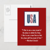 Abraham Lincoln National Price Postkarte (Vorne/Hinten)