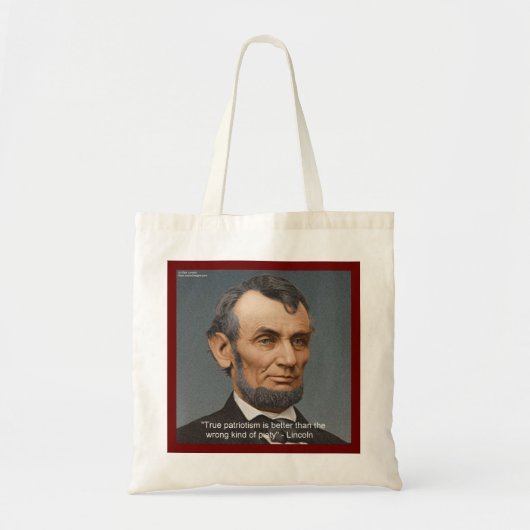 Abraham Lincoln & Patriotic Quote Tragetasche (Vorne)