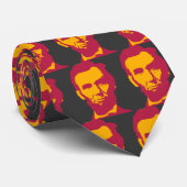 Abraham Lincoln - Pop Art Orange & Red Krawatte (Gerollt)