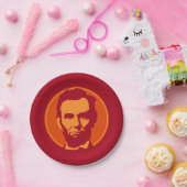 Abraham Lincoln - Pop Art Orange & Red Pappteller (Party)