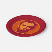 Abraham Lincoln - Pop Art Orange & Red Pappteller (Schrägansicht)
