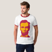 Abraham Lincoln - Pop Art Orange & Red T-Shirt (Vorne ganz)