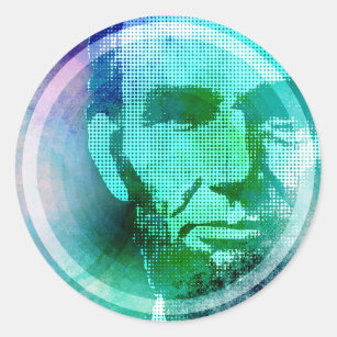 Abraham Lincoln Pop Art Runder Aufkleber