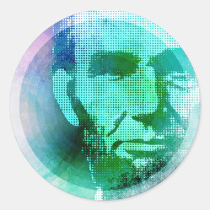 Abraham Lincoln Pop Art Runder Aufkleber
