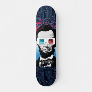 Abraham Lincoln Pop Art Tech-Schaltkreis-Design fü Skateboard