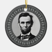 Abraham Lincoln Portrait and Quote - Doppelseitig Keramikornament (Vorne)