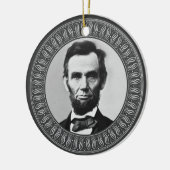 Abraham Lincoln Portrait and Quote - Doppelseitig Keramikornament (Links)