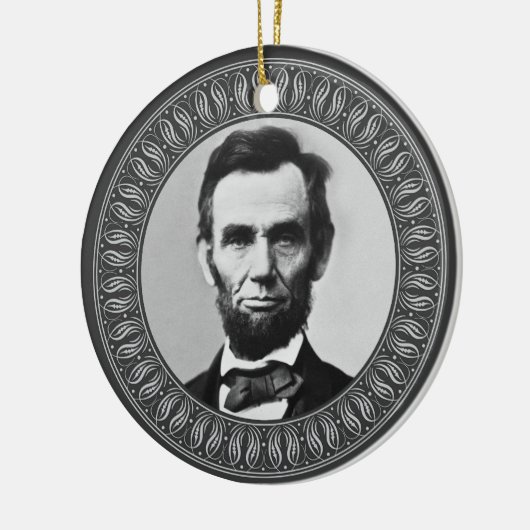 Abraham Lincoln Portrait and Quote - Doppelseitig Keramikornament (Links)