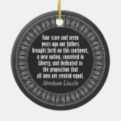Abraham Lincoln Portrait and Quote - Doppelseitig Keramikornament (Hinten)
