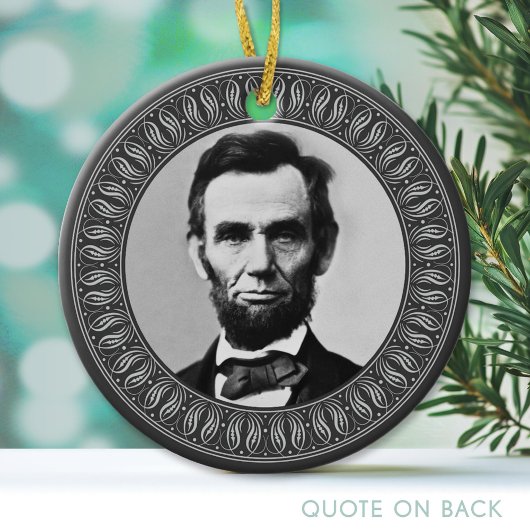 Abraham Lincoln Portrait and Quote - Doppelseitig Keramikornament