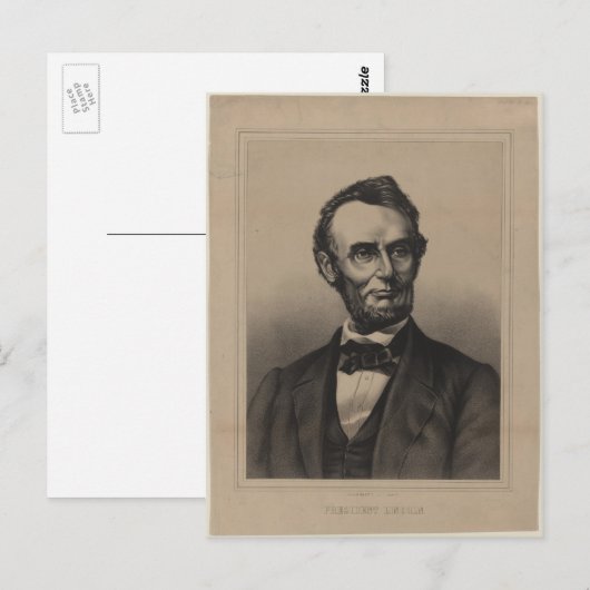 Abraham Lincoln Postkarte (Vorne/Hinten)