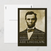 Abraham Lincoln Postkarte (Vorne/Hinten)