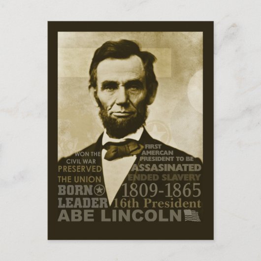 Abraham Lincoln Postkarte (Vorderseite)