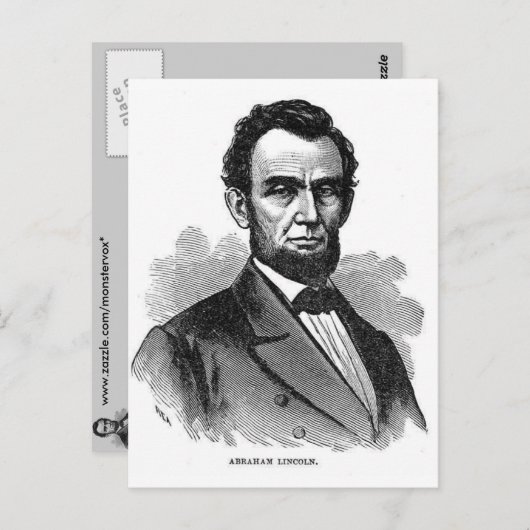 Abraham Lincoln Postkarte (Vorne/Hinten)