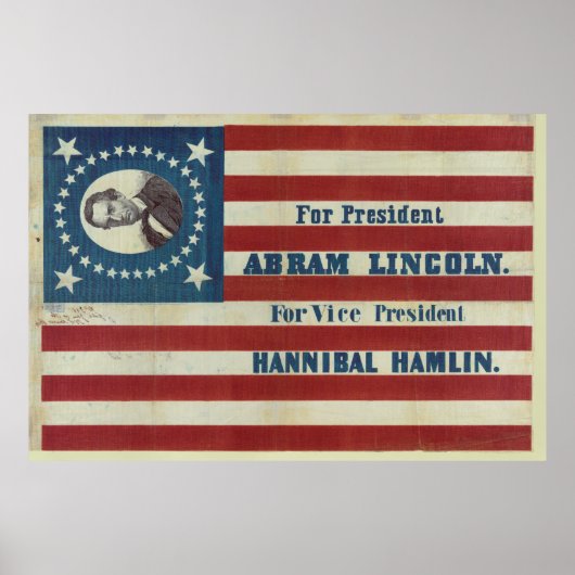 Abraham Lincoln Präsidentschaftskampagne Flag Poster (Vorne)