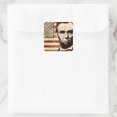 Abraham Lincoln Quadratischer Aufkleber (Tasche)