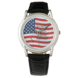 Abraham Lincoln Quote Flag Armbanduhr