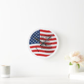 Abraham Lincoln Quote Flag Runde Wanduhr (Zuhause)