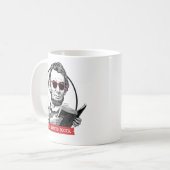 Abraham Lincoln Reads Banned Books Kaffeetasse (Vorderseite Links)