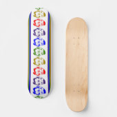Abraham Lincoln Retro Multicolored Skateboard (Vorderseite)