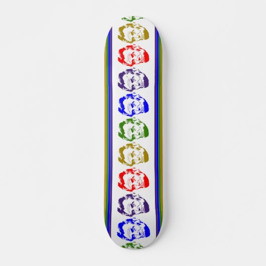 Abraham Lincoln Retro Multicolored Skateboard (Vorne)